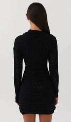 Flowering Girl Women Hollow Out Mini Dress