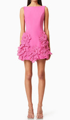 Flowering Girl Women Daiva Flower embellished Mini Dress in pink