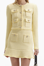 Flowering Girl Women Yellow Textured Knit Skirt