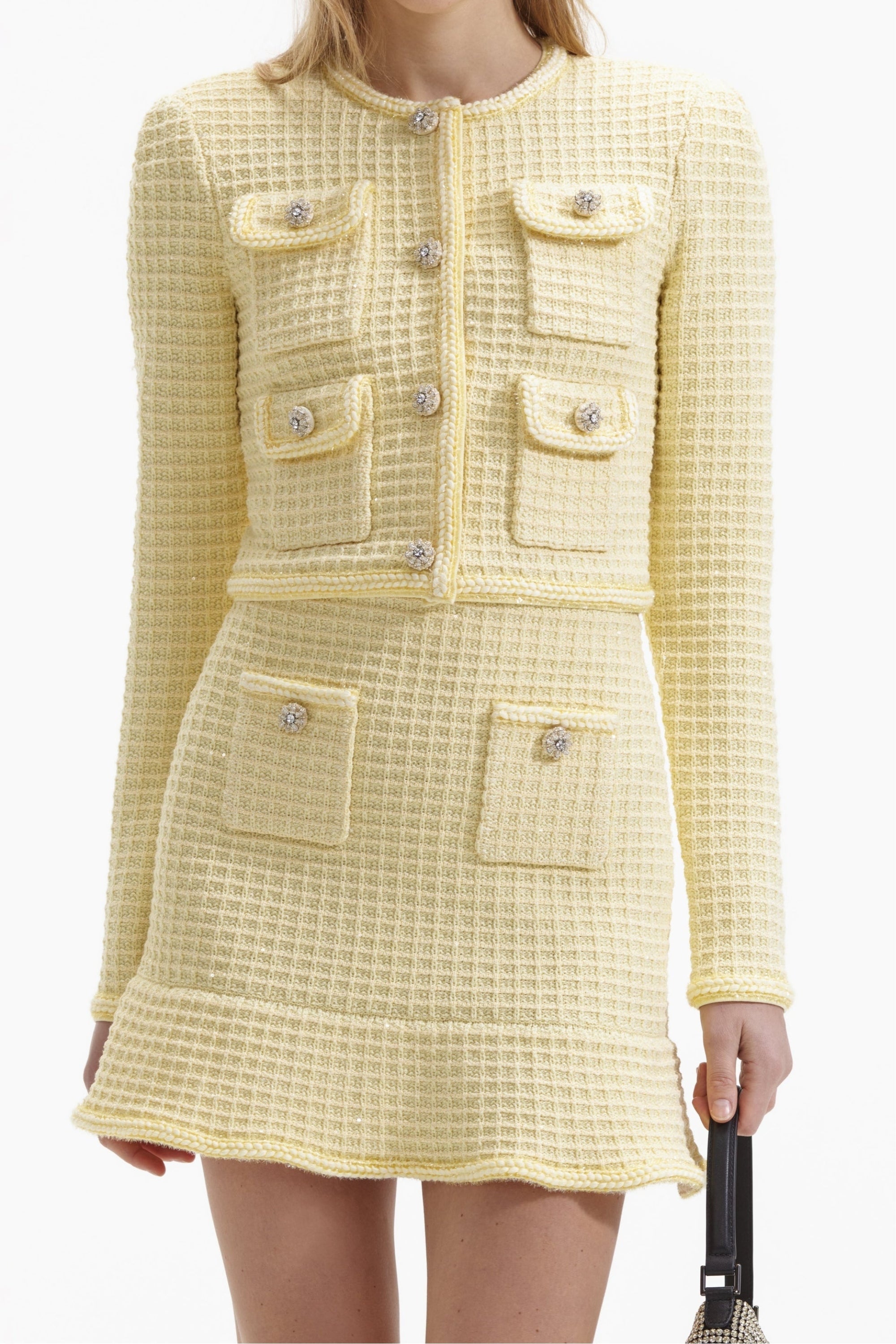 Flowering Girl Women Yellow Textured Knit Skirt
