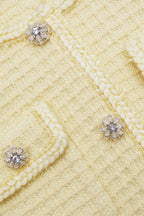 Flowering Girl Women Yellow Textured Knit Jacket