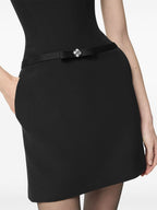 Flowering Girl Women embellished strapless cady mini dress in black