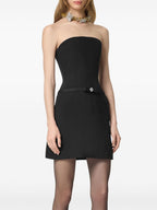 Flowering Girl Women embellished strapless cady mini dress in black