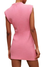 Jessica Sleeveless Tweed Mini Dress In Pink