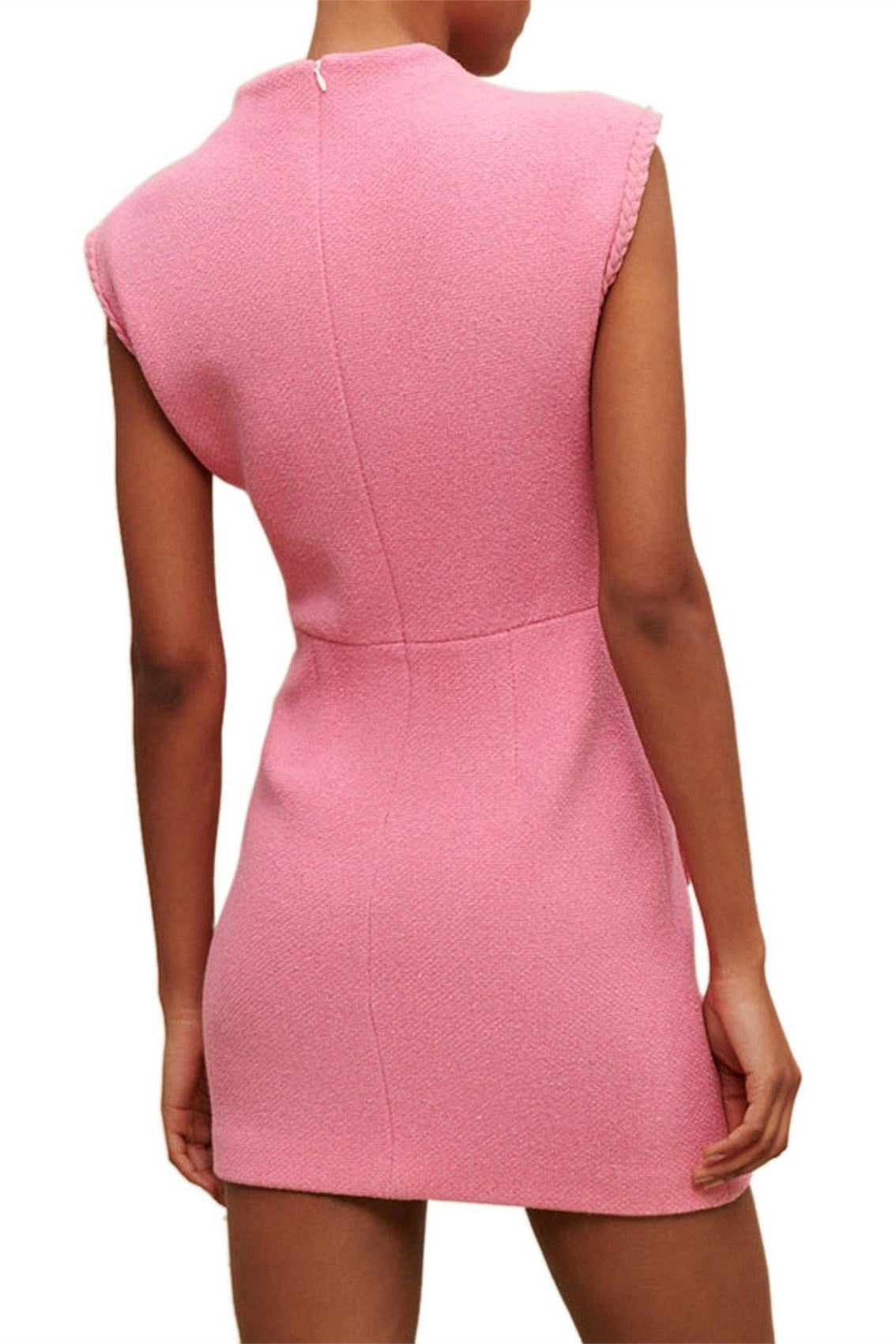 Jessica Sleeveless Tweed Mini Dress In Pink