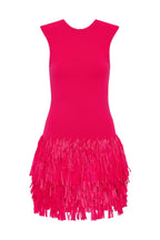 gloria sleeveless Raffia Knit Mini Dress in red