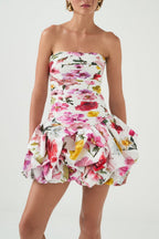 Violette Bubble Hem Mini Dress Collage Floral