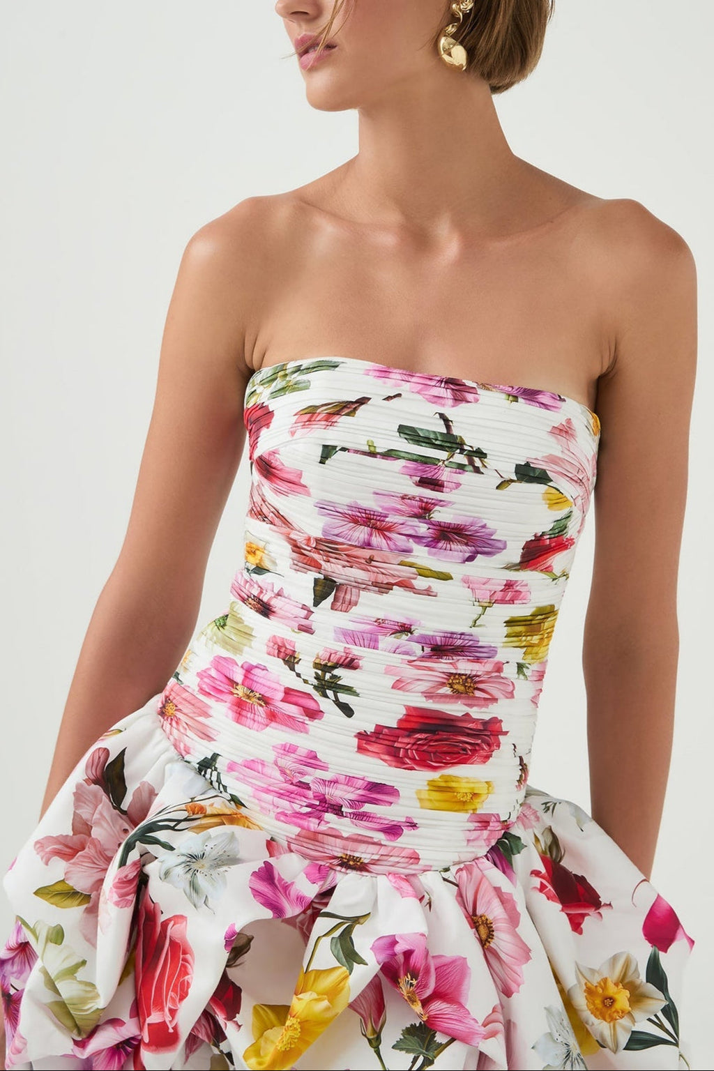 Violette Bubble Hem Mini Dress Collage Floral