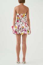 Violette Bubble Hem Mini Dress Collage Floral