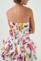 Violette Bubble Hem Mini Dress Collage Floral