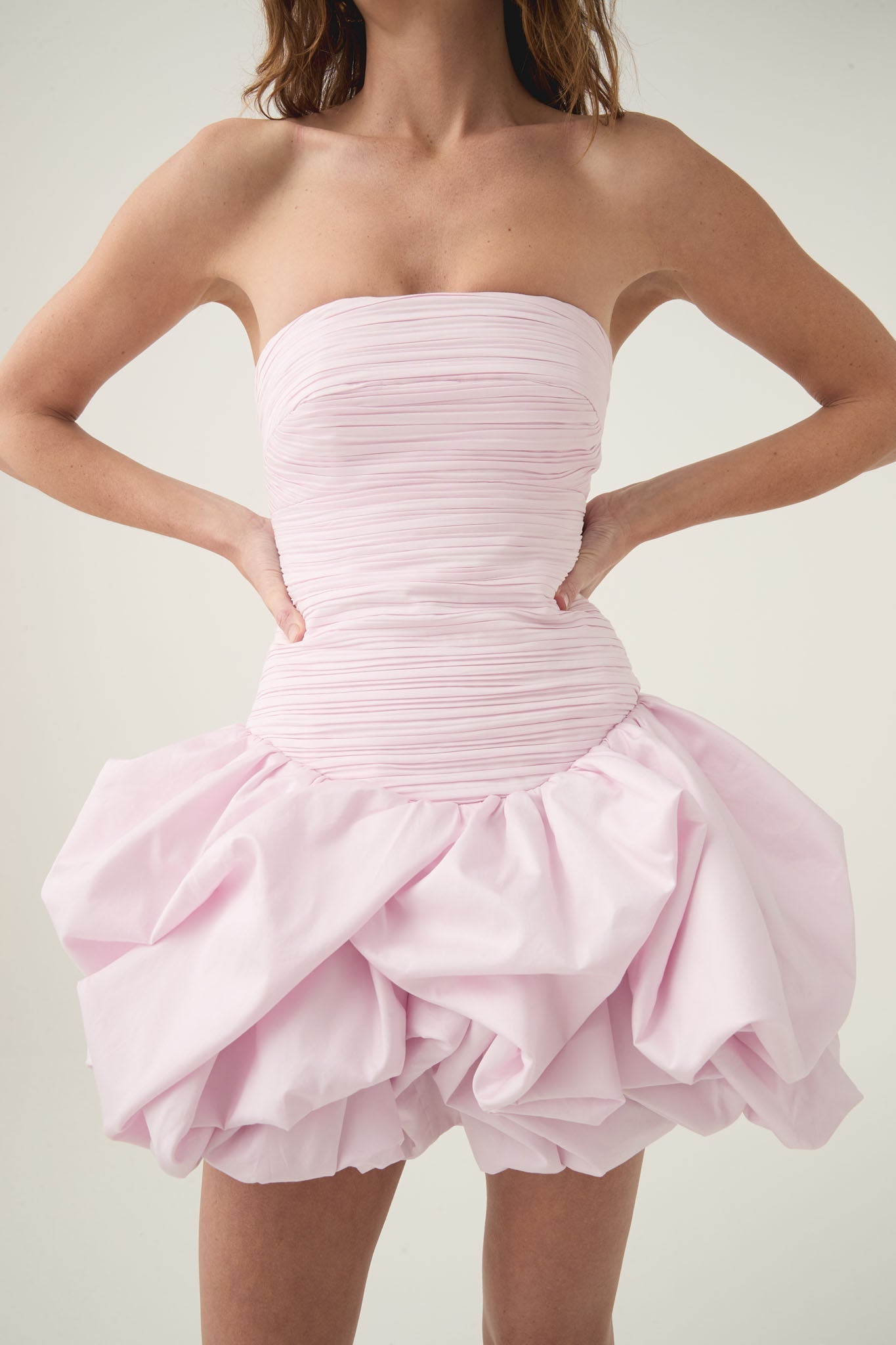Flowering Girl Women Violette Bubble Hem Mini Dress In Pastel Pink