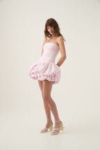 Flowering Girl Women Violette Bubble Hem Mini Dress In Pastel Pink