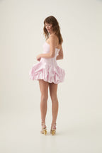 Flowering Girl Women Violette Bubble Hem Mini Dress In Pastel Pink