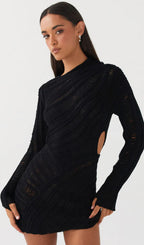 Flowering Girl Women Hollow Out Mini Dress