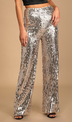 Flowering Girl Women Silver Multi Sequin pants