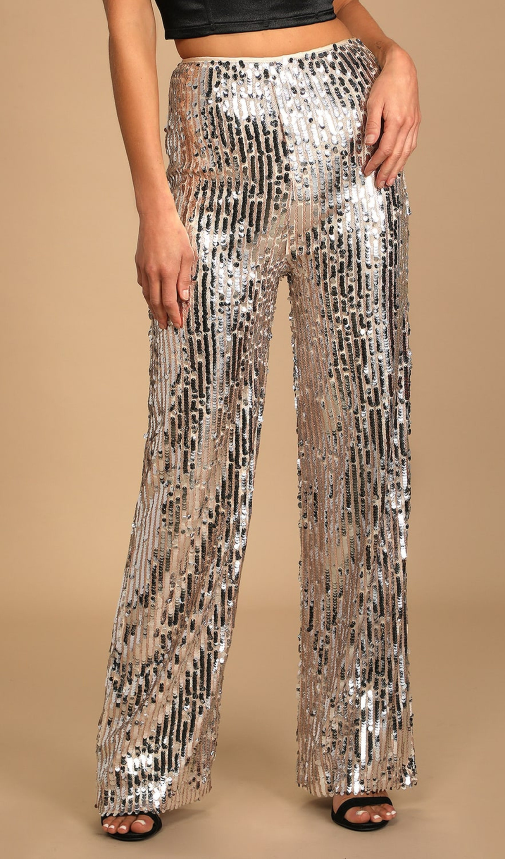 Flowering Girl Women Silver Multi Sequin pants