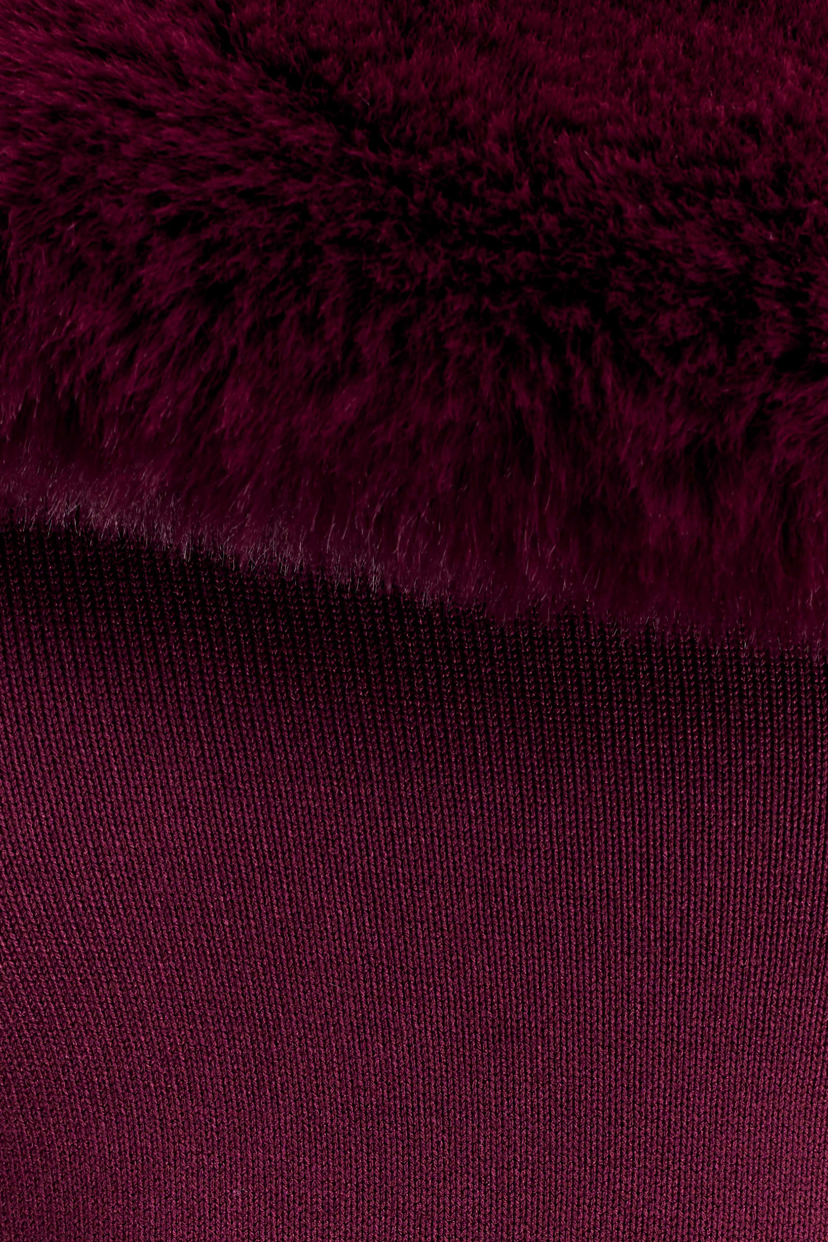 rebecca Faux Fur Knit Maxi Dress - Plum