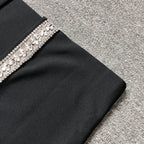 Flowering Girl Women Amber-embellished Bandage Gown in Black