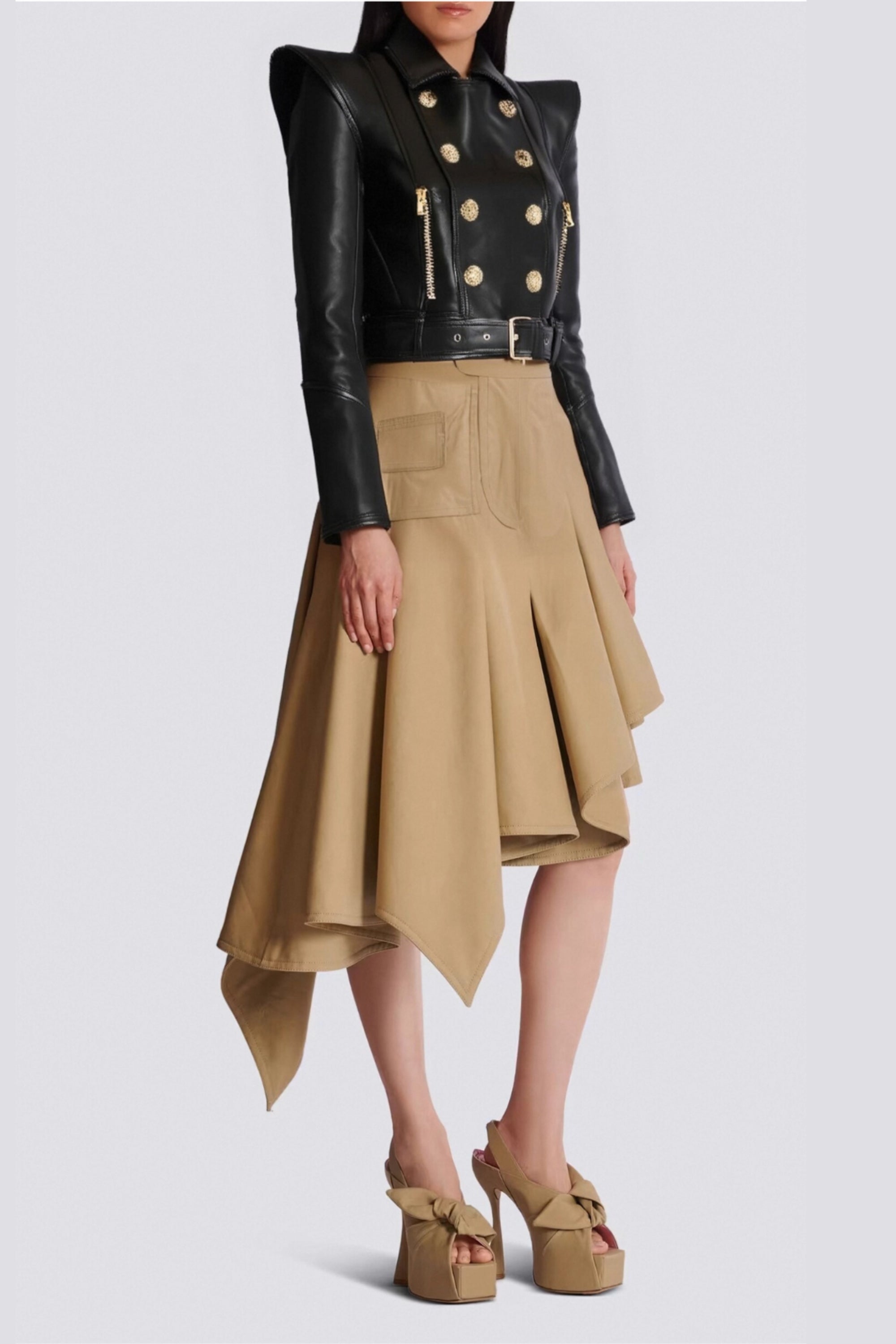 Flowering Girl Women Perfecto Cropped Leather Jacket In Black