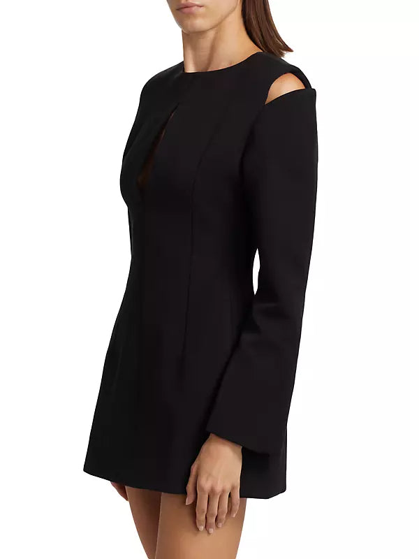 Flowering Girl Women Halston Cut-Out Cold-Shoulder Mini dress in black