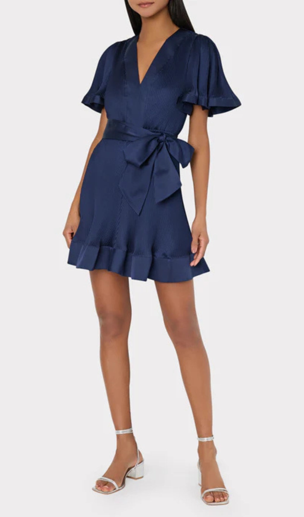 Flowering Girl Women Satin Pleated Mini Dress