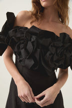 Flowering Girl Women Etta flower strapless midi dress in black