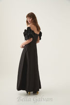 Flowering Girl Women Etta flower strapless midi dress in black