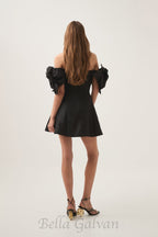 Flowering Girl Women Etta flower strapless mini dress in black