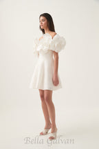 Flowering Girl Women Etta flower strapless mini dress in ivory