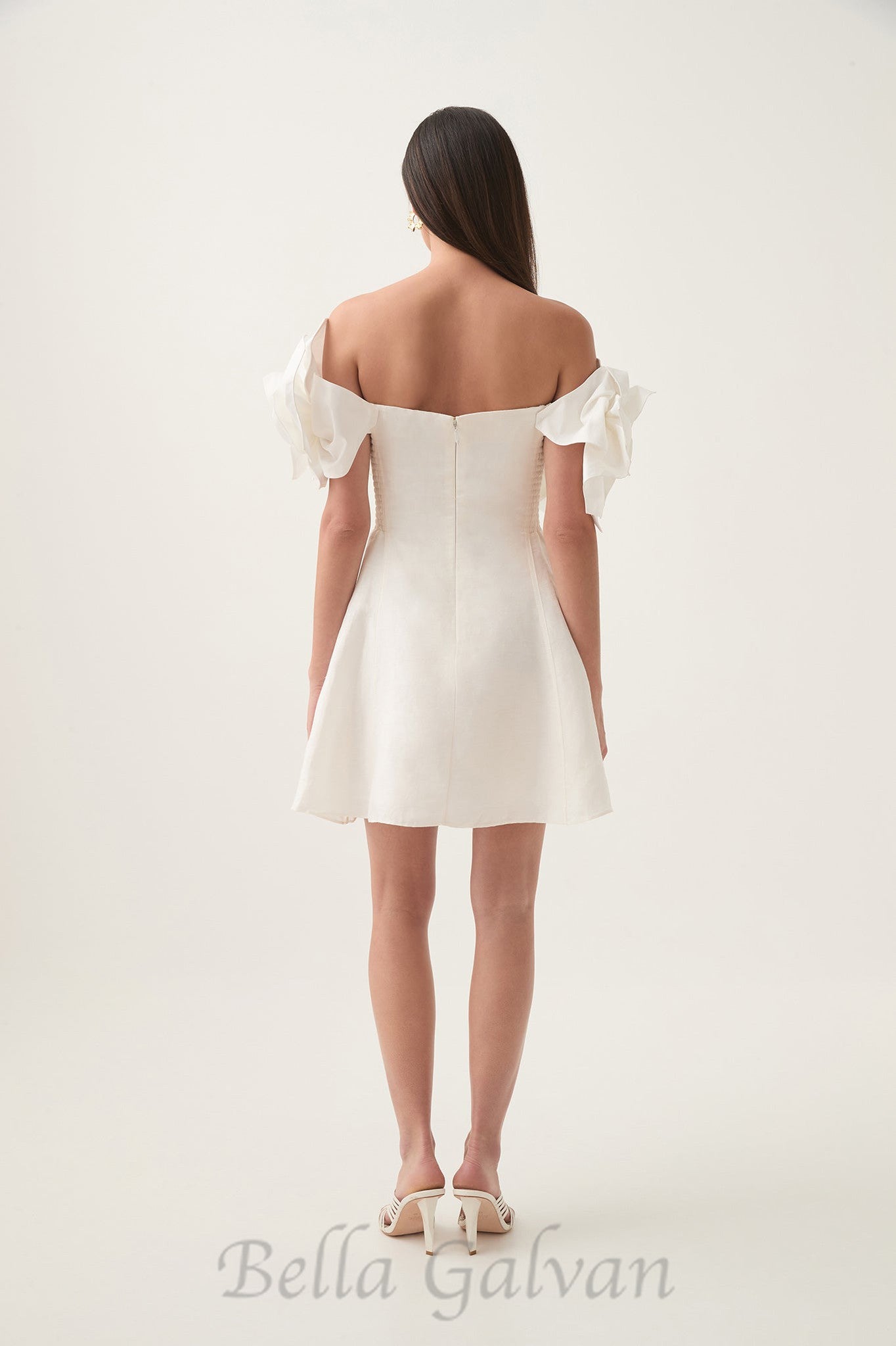Flowering Girl Women Etta flower strapless mini dress in ivory