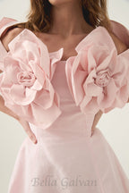 Flowering Girl Women Etta flower strapless mini dress in pink