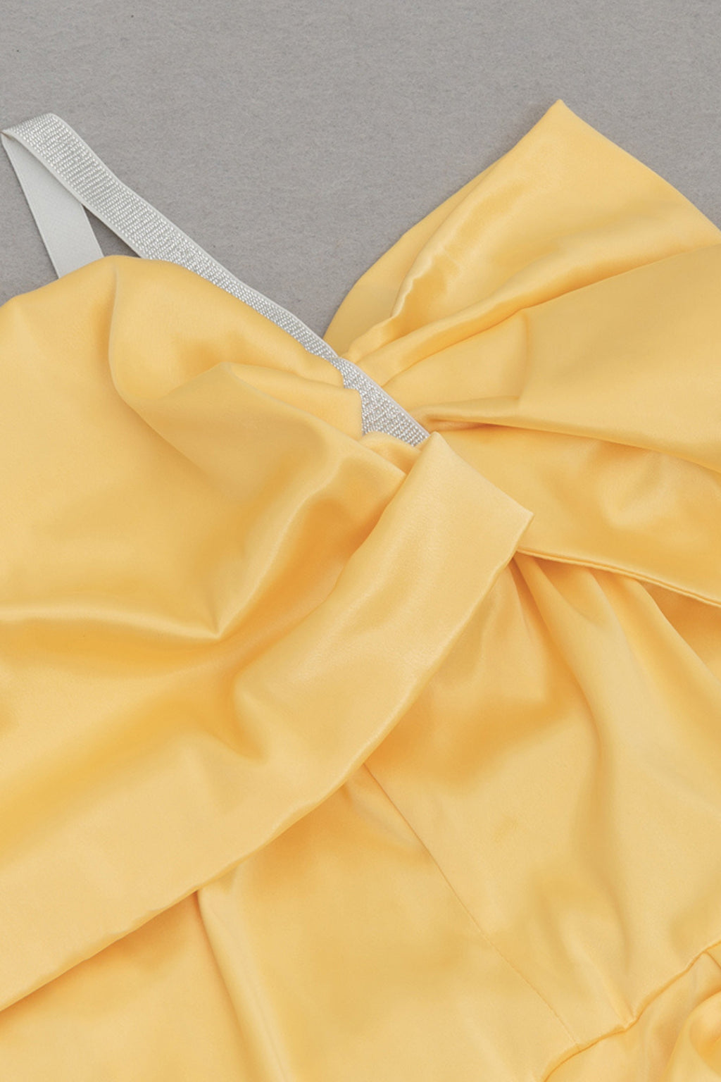 Flowering Girl Women Satin Drape High Split Midi Dresses In Yellow