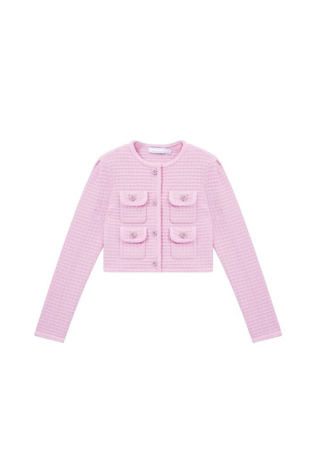 Flowering Girl Women Pink Sequin Textured Knit Jacket