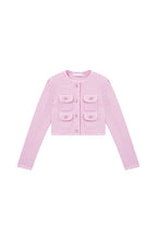 Flowering Girl Women Pink Sequin Textured Knit Jacket