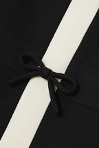 Flowering Girl Women Black Crepe Couture Bow Mini Dress