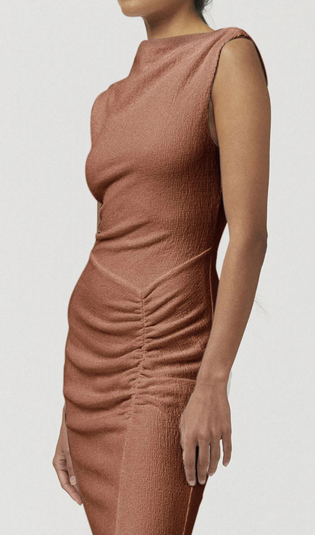 Flowering Girl Women VEGA RUCHED FRONT MIDI DRESS
