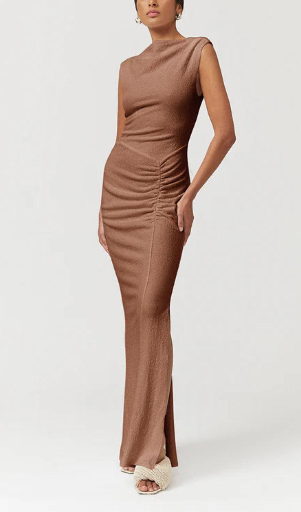 Flowering Girl Women VEGA RUCHED FRONT MIDI DRESS