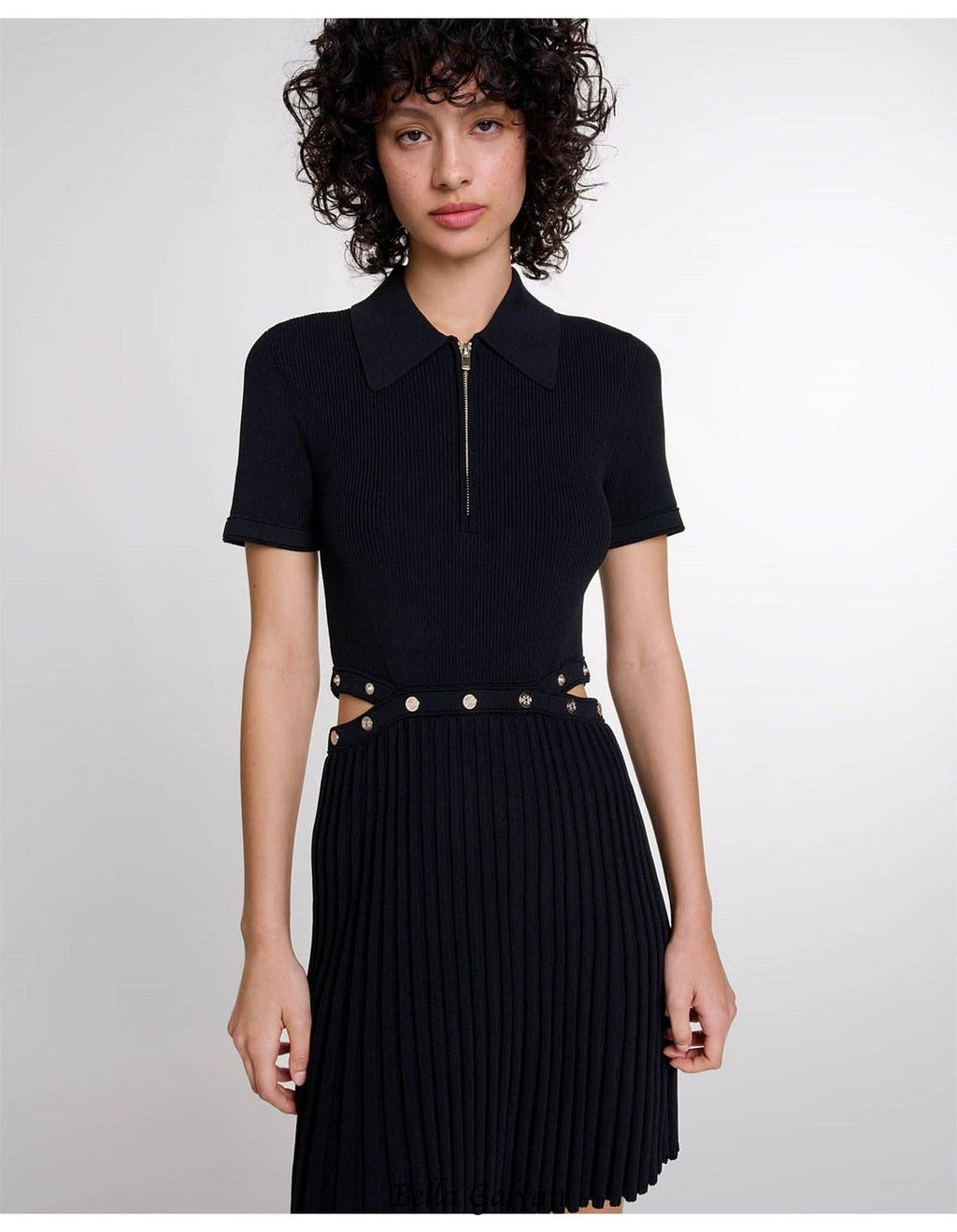 gladys knitted Pleated mini skirt in black