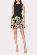 Flowering Girl Women Haddy Tulip Rosette Pleated Mini Dress