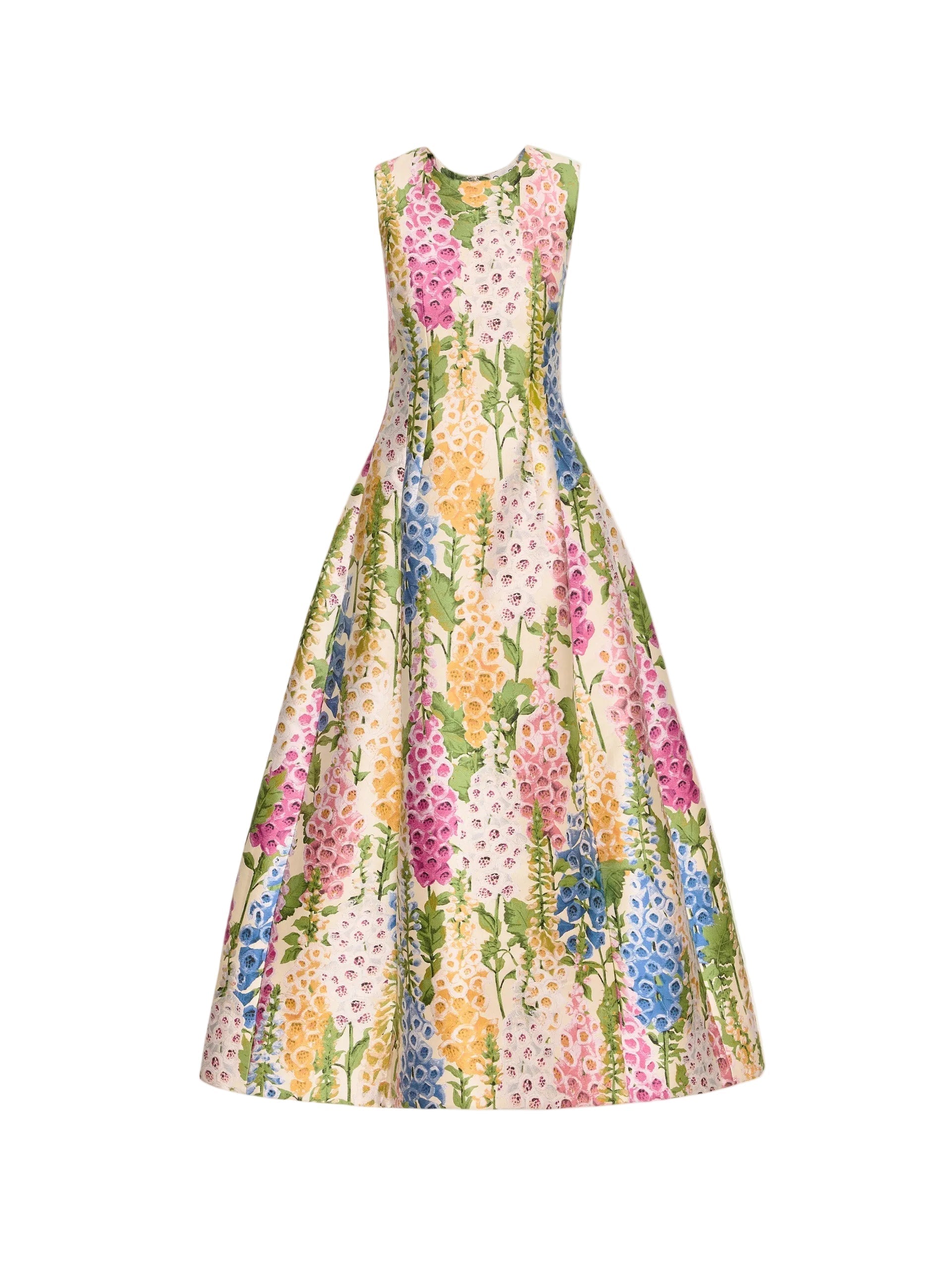 zenobia colorful print Jacquard sleeveless maxi Dress
