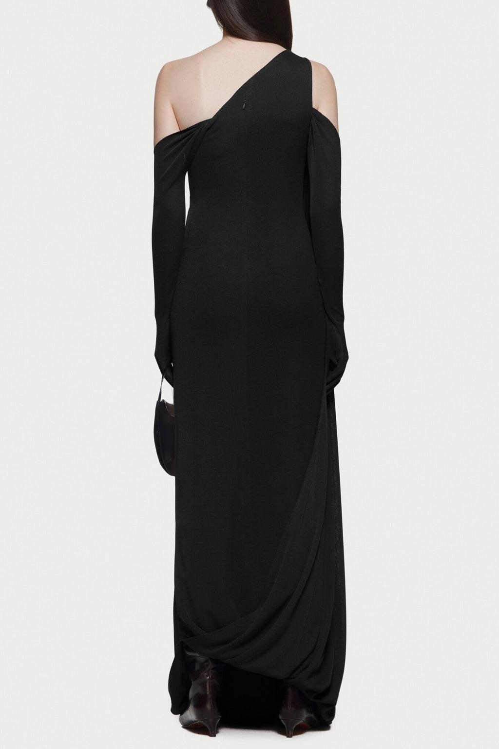 Flowering Girl Women Xaviera One-Shoulder Pleated Backless Maxi Dress In Black