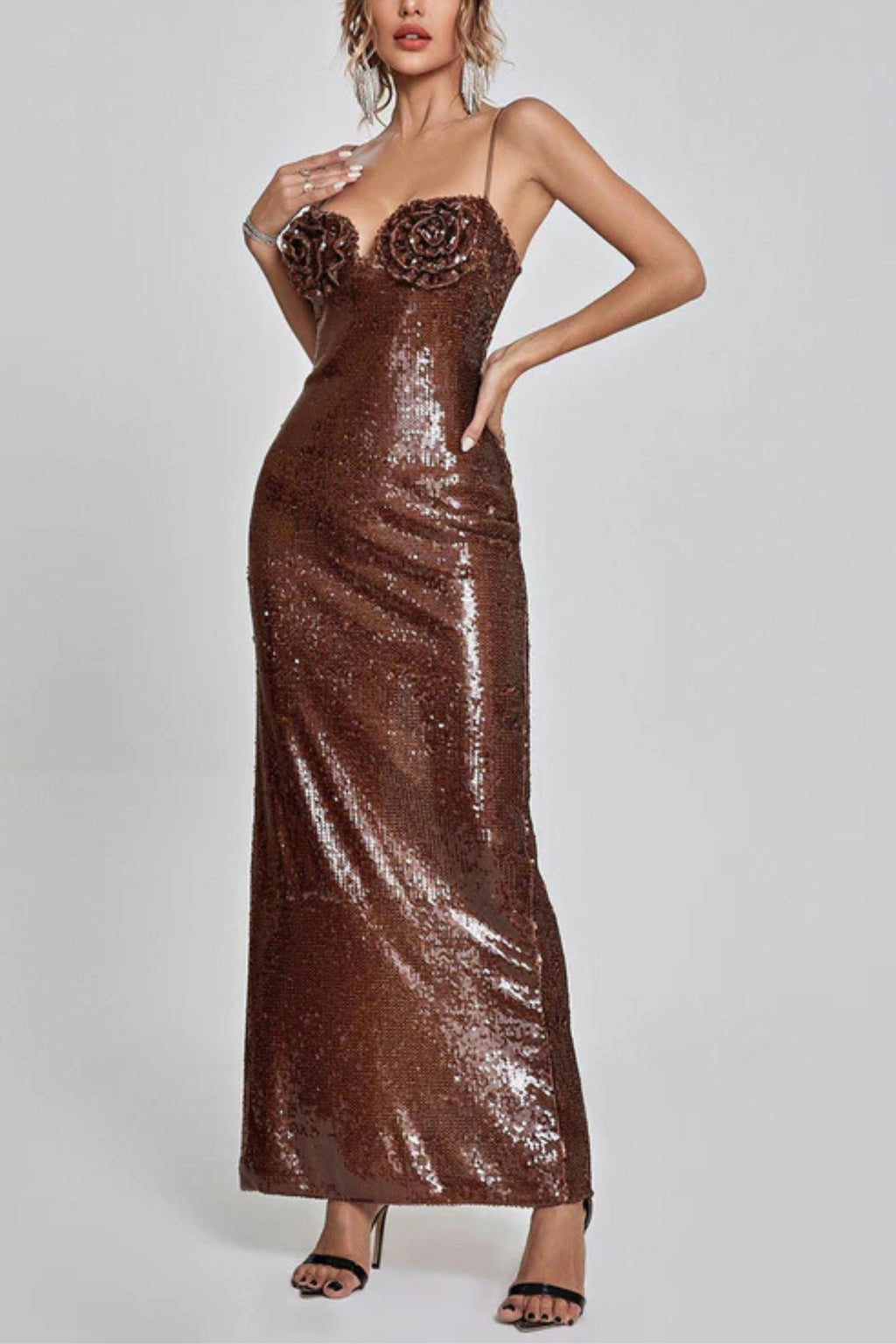 Flowering Girl Women Lorelei Brown Sequin Dress