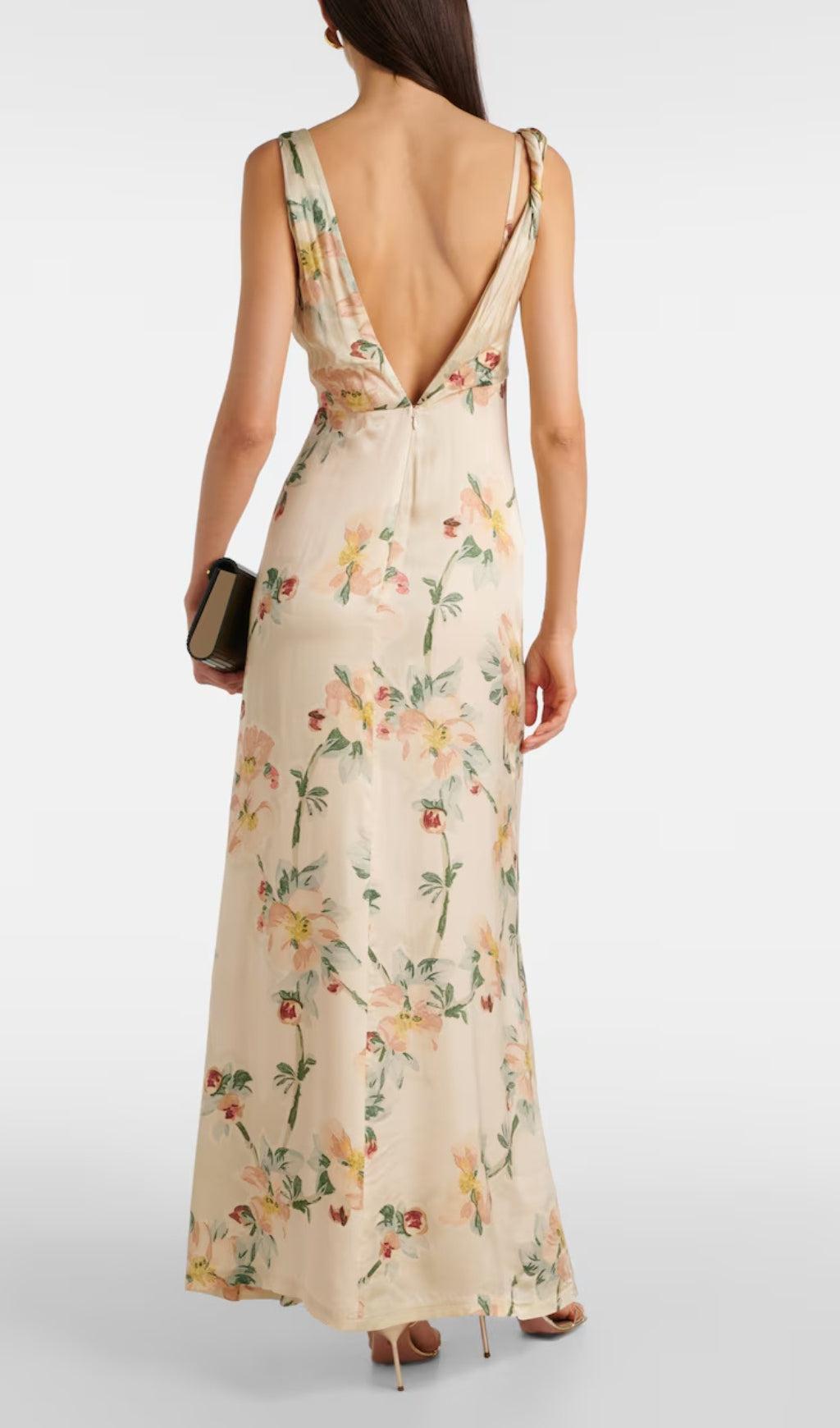 Flowering Girl Women FLORAL DRAPED MAXI DRESS
