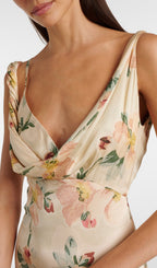 Flowering Girl Women FLORAL DRAPED MAXI DRESS