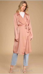 Flowering Girl Women Blissful Blush Pink Trench Coat