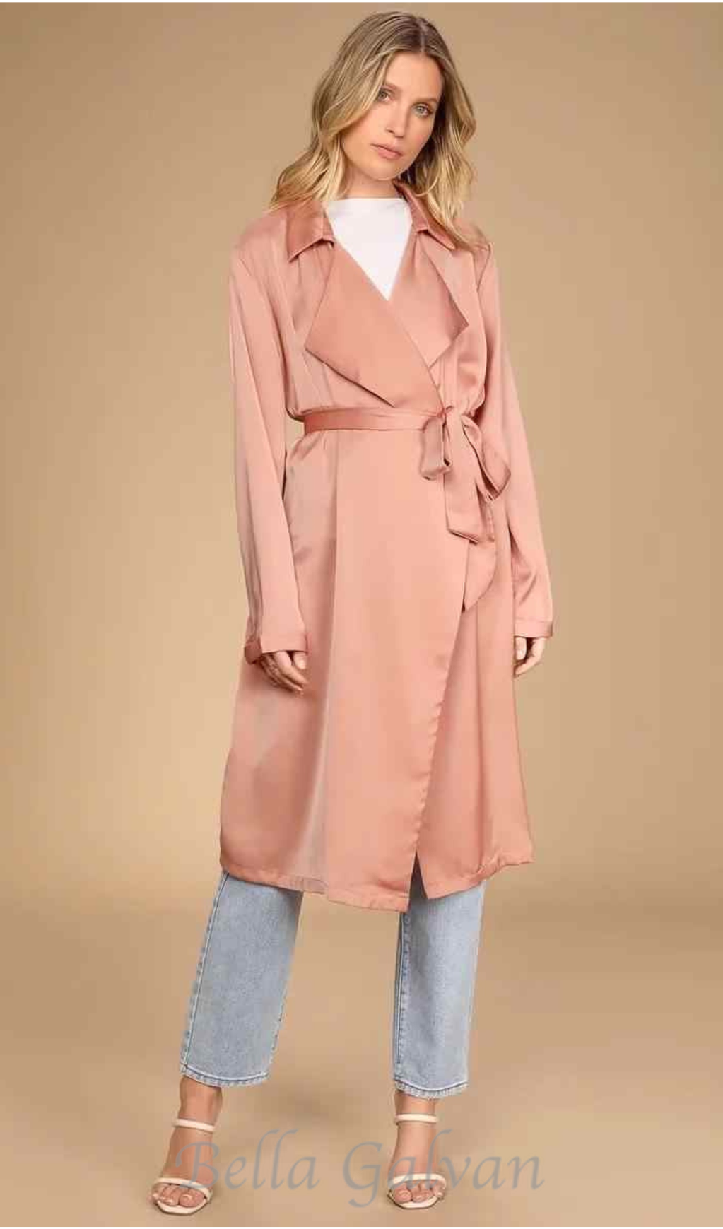 Flowering Girl Women Blissful Blush Pink Trench Coat