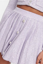 Flowering Girl Women Sequin Pleated Two Piece Set In Lilac