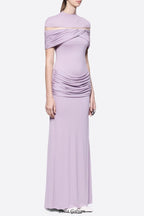 megan ruched Knit patchwork maxi dress in Purple