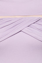 megan ruched Knit patchwork maxi dress in Purple