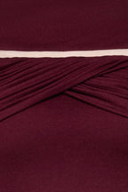 megan ruched Knit patchwork maxi dress in Sangria Red